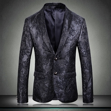 Novo PRETO Blazer Masculino de Luxo Tridimensional Jacquard Festa Baile Blazers Blazer Masculino Dos Homens Plus Size 4XL 5XL Homem Blazer 2024 - compre barato