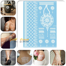 1PC Fake Flash White Ink Tattoos Stickers Mehndi Tattoo GJ212 Temp Flash Tattoo Paste Henna Flower Women Brides Tattoo Bracelet 2024 - buy cheap