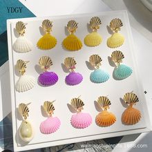 YDGY Fashion Women Natural Shell Drop Earrings Summer Boho Bikini Jewelry Ivory Color Gold Handmade Simple Earrings For Girl 2024 - buy cheap