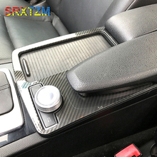 SRXTZM Carbon Fiber Look Black Console Armrest Stickers Trim Cover For Mercedes Benz C Class W204 2008-2014 LHD C180 C200 C260 2024 - buy cheap