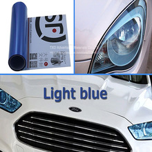 Película para farol de carro azul claro com 3 camadas frete grátis 0.3x9m por rolo 2024 - compre barato