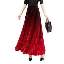 Женская бархатная длинная юбка с высокой талией, размеры до 5XL 2024 - купить недорого