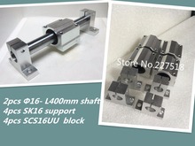 2pcs 16mm -L400mm linear round shaft +4pcs SK16 shaft support+4pcs SCS16UU linear bearing block 2024 - buy cheap