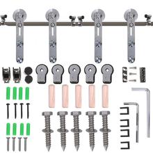 LWZH Stainless Steel Sliding Barn Door Hardware Basic Track Hardware Kit Round-Shaped  with Big Roller Track Roller 2024 - buy cheap