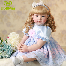 Realistic Reborn Baby Doll long Hair bebe princess reborn Soft vinyl Silicone reborn baby dolls 24" Newborn Doll Girl XMAS Gift 2024 - buy cheap