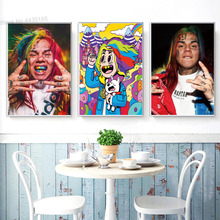 Tekashi 6ix9ine Singer Poster Nicki Minaj Posters and Prints Wall Art Decoration Canvas Painting for Living Room Home Decor 2024 - buy cheap