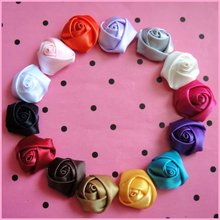 80pcs/Lot  2-2.5cm Mix colors Satin Ribbon Rose Flower Appliques for Garment Accessories And Girl Hair Decoration 2024 - buy cheap