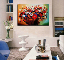 Arte moderna em tela flores abstratas, pintadas à mão, sem moldura, decoração, parede, decoração para casa 2024 - compre barato