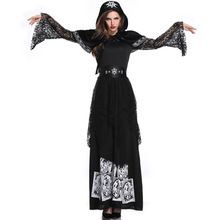 2020 Sexy lace Black Witch ghost Costumes Adult Women Halloween Party Cosplay Dress Plus Size 2024 - buy cheap