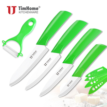 Timeone-Juego de cuchillos de cerámica para cocina, 5 uds., 3 "4" 5 "6" + cuchillo pelador de cerámica con cubierta de funda 2024 - compra barato