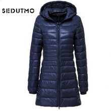 SEDUTMO Spring Ultra Light Womens Down Jackets Duck Down Coat Long Puffer Jacket Thin Hooded Coat ED123 2024 - buy cheap
