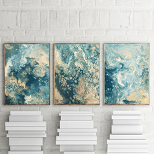 Colorful Blue Ocean Large Abstract Poster Canvas Art Landscape Oil Painting Wall Pictures For Living Room Modern Home Decoration 2024 - buy cheap