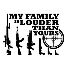 14.4cm*9.7cm Car Styling Gun My Family Is Louder Than Yours Vinyl Sticker C5-1761 2024 - buy cheap