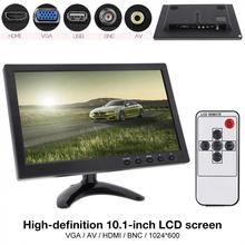 10.1 Inch HD IPS TFT LCD Car Monitor Mini TV Computer 2 Channel Video Input Security Monitor with Speaker HDMI AV BNC VGA 2024 - buy cheap