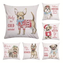 Christmas Dog Super Soft Plush Pillow Cover Car And Sofa Cushion Cover Home Decor 2024 - buy cheap