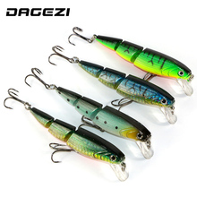 DAGEZI-Señuelos de Pesca con ojos 3D, 3 secciones, 10,5 cm/15g, aparejos de pesca, 4 colores, pececillos, cebo duro, 4 unids/lote, 6 #, gancho 2024 - compra barato