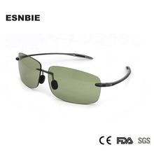 ESNBIE TR90 Ultralight Rimless Sunglasses Men Square Sun Glasses Uv400 Glasses Anti-Reflective Nylon Lens Lunette Soleil Homme 2024 - buy cheap