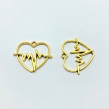 JunKang-Colgante hecho a mano para mujer, 20 unidades de aleación, 10 unidades, abalorio, corazón, latido del corazón, ECG, collar, pulsera, pendientes, joyería 2024 - compra barato