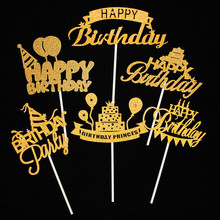 Cake Topper Happy Birthday Party Supplies Cupcake Topper Birthday Party Decorations Kids Baby Shower Happy Birthday Cake Toppers 2024 - buy cheap