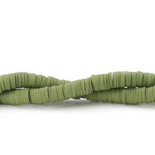DoreenBeads-Cuentas redondas de arcilla polimérica Katsuki, de color verde oliva, 6mm de diámetro, agujero: aproximadamente 1,8mm, 41cm de largo, 3 hebras (aproximadamente 350 uds/hebra) 2024 - compra barato