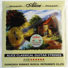 Alice a106 clear náilon & silver-plated cobre liga ferida cordas de guitarra clássica 2024 - compre barato