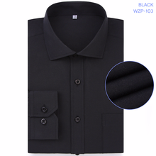 Cotton Dress Shirts Formal Solid Black White Chemise Homme Male Business Casual Long Shirt size, Casual shirts, for men, saly baby, turn-down collar, for formal, single breasted 2024 - buy cheap