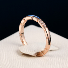 Duplo fair magro ol estilo zircônia cúbica noivado anéis de dainty rosa cor de ouro moda jóias para mulher hotsale anel dfr493 2024 - compre barato