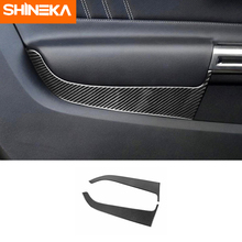 Shineka interior molduras para ford mustang painel da porta do carro de fibra carbono decoração capa adesivos para ford mustang 2015 + estilo 2024 - compre barato