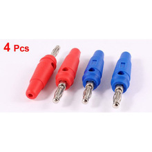 High Quality 4 Pcs 3mm Audio Speaker Wire Cable Connector Adapter Screw Banana Plug Red Blue 2024 - buy cheap