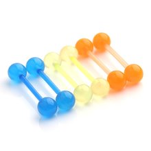 14G 16mm Nipple Ring  Tongue  Retainer Piercing Glow in The Dark Flexible Acrylic Straight Barbell Piercing 2024 - buy cheap