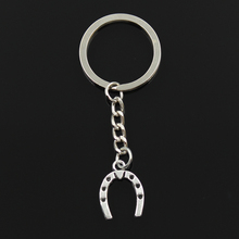 Fashion 30mm Key Ring Metal Key Chain Keychain Jewelry Antique Silver Color Plated Lucky Horseshoe Horse 21x16mm Pendant 2024 - buy cheap