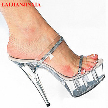 LAIJIANJINXIA New Sexyr Night Club Party Sandals Women Dancing Shoes 15cm Stiletto High Heels Platform Sandals Pole Dance Shoes 2024 - buy cheap