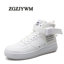 ZGZJYWM Fashion Spring Autumn Lace-Up Men's Canvas Big Size Man Buckle Casual Ankle Boots Leather Mens Flats Shoes 2024 - buy cheap