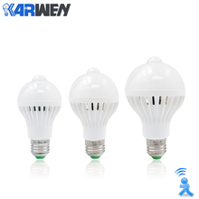 KARWEN PIR Motion Sensor Lamp LED bulb E27 AC 220v 5w 7w 9w white Auto Smart Led Infrared Body Detection Lamp 2024 - buy cheap