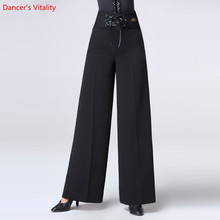 Fashion High Waist Latin Dance Pants 2018 New Adult Female Ballroom Dance Trousers Lady's Waltz Tango Dance Practice Costumes 2024 - buy cheap