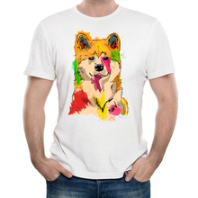 New Summer Novelty Men Short Sleeve Akita Inu T-Shirt Funny Dog Design Casual Tops Hipster Cool Man Tees Short Sleeve 2024 - buy cheap