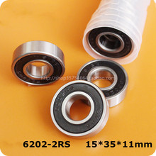 6202RS 15*35*11(mm) 10Piece free shipping bearings  6202 6202RS chrome steel deep groove bearing 2024 - buy cheap
