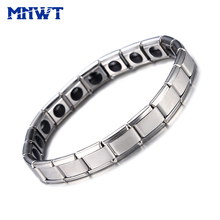 MNWT High Quality Healthy Magnetic Germanium Male Bracelets & Bangles Stainless Steel Golden Body Care Bracelet Men Gifts 2024 - buy cheap