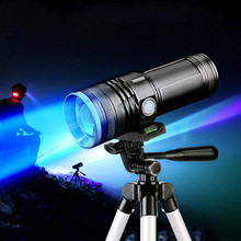 15W Fishing Lamp Flashlight Blue White Yellow Light Display Zoomable Portable Fishing Hunting Camping LED Tactical Flashlight 2024 - buy cheap