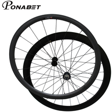 PONABET-ruedas de bicicleta de carbono, juego de ruedas de carbono súper ligeras, tubulares delanteras y traseras de 50mm, 23mm de ancho, 38mm, 700C 2024 - compra barato