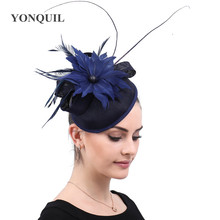 Ladies Vintage Party Tea Navy Fascinators Hats Headwear Elegant Women Hairclips Derby Kentucky Fashion Ladies Hair Accessory 2024 - buy cheap