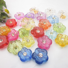 13mm / 15mm mixed color flower acrylic buttons shirt rhinestone crystal buttons for sewing crafts decorative accessories 2024 - buy cheap