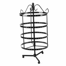 144 Holes Round Rotating Jewellery Display Stand Black Metal Earrings Holder Organizer Stand Rack 2024 - buy cheap