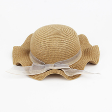 Sombrero de paja antiarrugas para niños y niñas, sombrero con lazo de encaje para el sol, Panamá, playa, preparación de paja, L021 2024 - compra barato