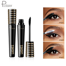 Máscara de pestañas negra de Fibra de seda impermeable de secado rápido de Pudaier, Maquillaje de pestañas postizas, ojos rizados, Maquillaje grueso TSLM2 2024 - compra barato