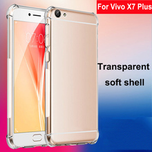 Capa para vivo x7 plus, capa macia transparente, airbag, capa de telefone 5.7 ''para vivo x 7 plus x7plus, capa traseira 2024 - compre barato