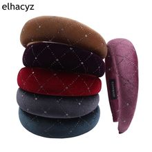 7pcs/lot Thick Velvet Gemstone Women Headbands Hair Accessories Fashion Headwear 4cm Wide Plastic Hairbands For Headwear 2024 - buy cheap