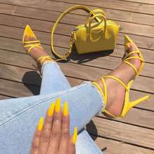 STAN SHARK Sexy Yellow Sandals Ladies Sandals Summer New Pointed Fish Mouth Cross Stilettos Sharp Point Toe 11.5cm heels 2024 - buy cheap