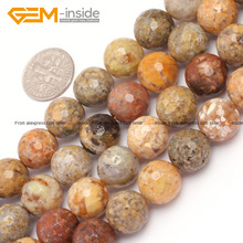 Mixed Agates Beads Round Faceted Beads 15inch Natural Stone Diy Jewelry Bracelet 4mm 6mm 8mm 10mm 12mm 14mm 2024 - buy cheap