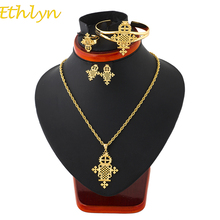 Étnia, conjunto de joias religiosas etíopes cruzadas, cor dourada, ênkatash dubai, presente de casamento s119 2024 - compre barato